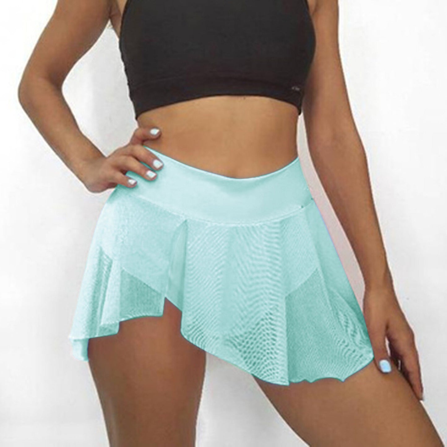 Women's Ruffled High Waist Shorts Pole Dance Tight