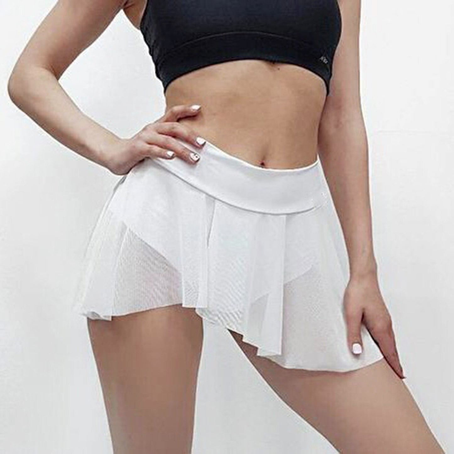 Women's Ruffled High Waist Shorts Pole Dance Tight