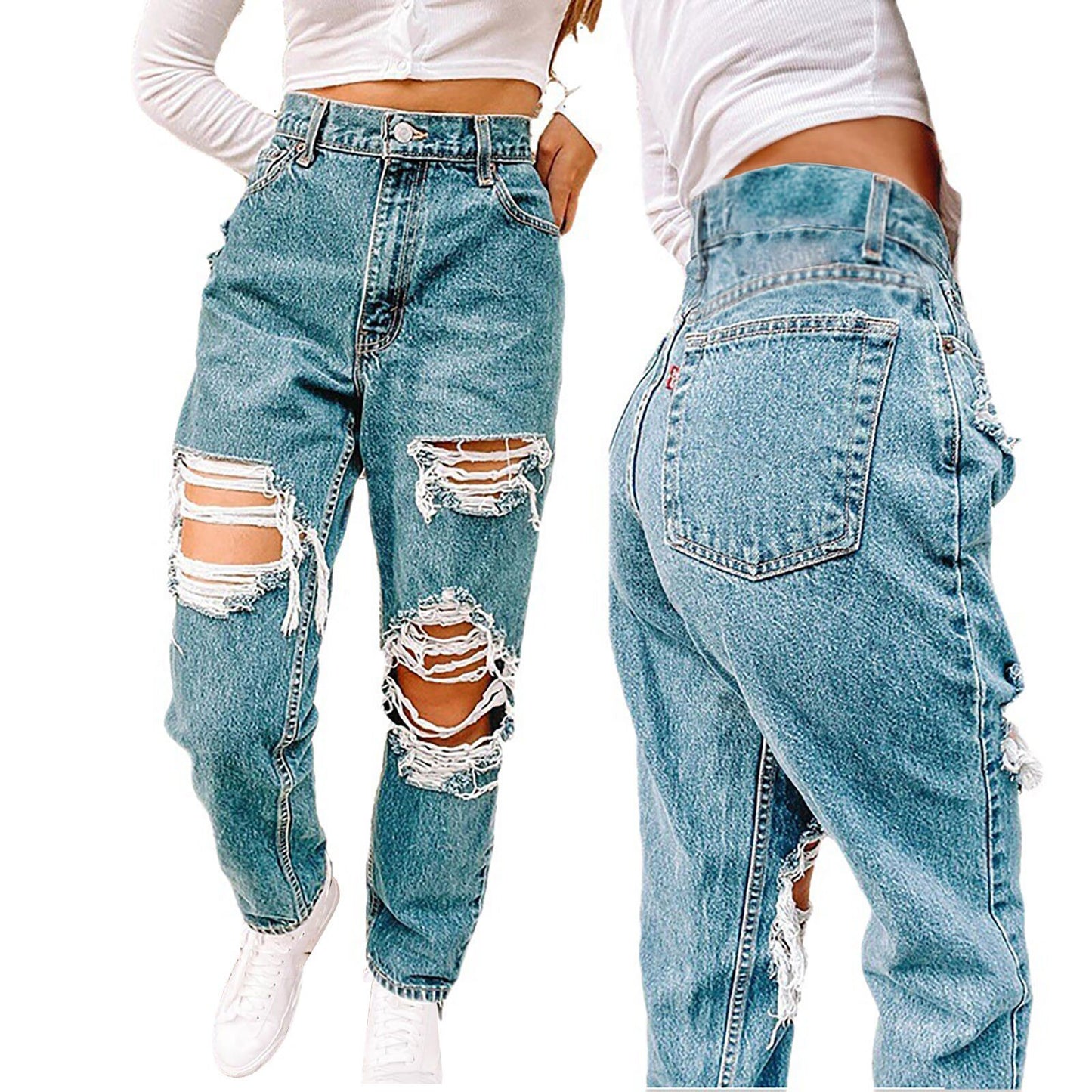 Women's Hollow Out Ripped Jeans Women
