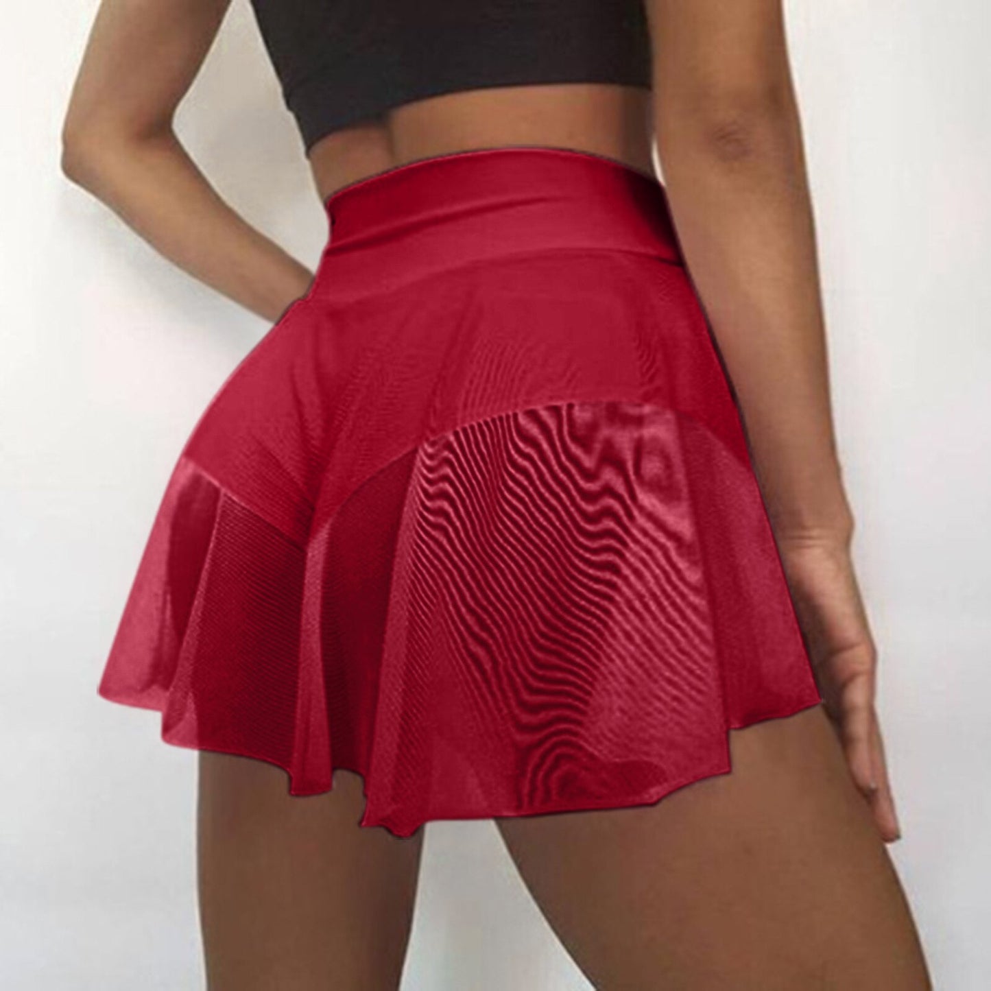 Women's Ruffled High Waist Shorts Pole Dance Tight