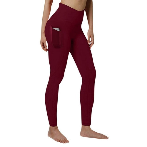 Women's Sports Leggings With Pocket High Waist Push Up Woman Pants