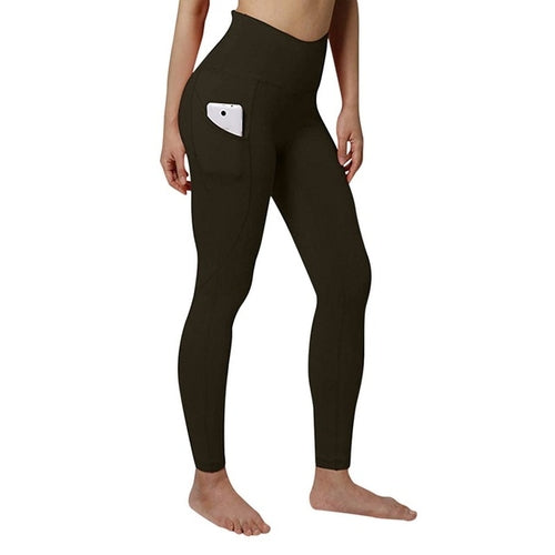 Women's Sports Leggings With Pocket High Waist Push Up Woman Pants