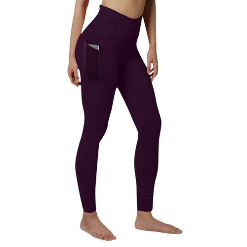 Women's Sports Leggings With Pocket High Waist Push Up Woman Pants