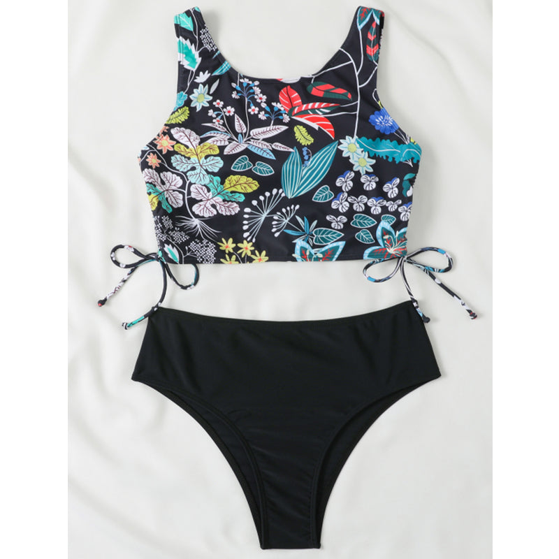 Floral Print Two Piece Bikini Set with Padded Top