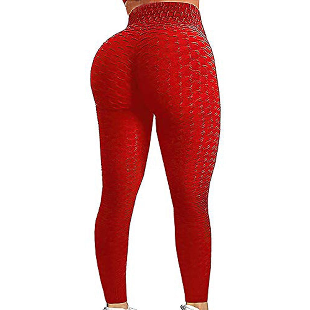 KIWI RATA Women Ruched Textured High Waist Yoga Pants Leggings