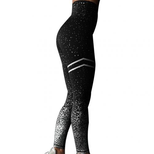 Gold Stamp Print High Waist Yoga Pants Leggings