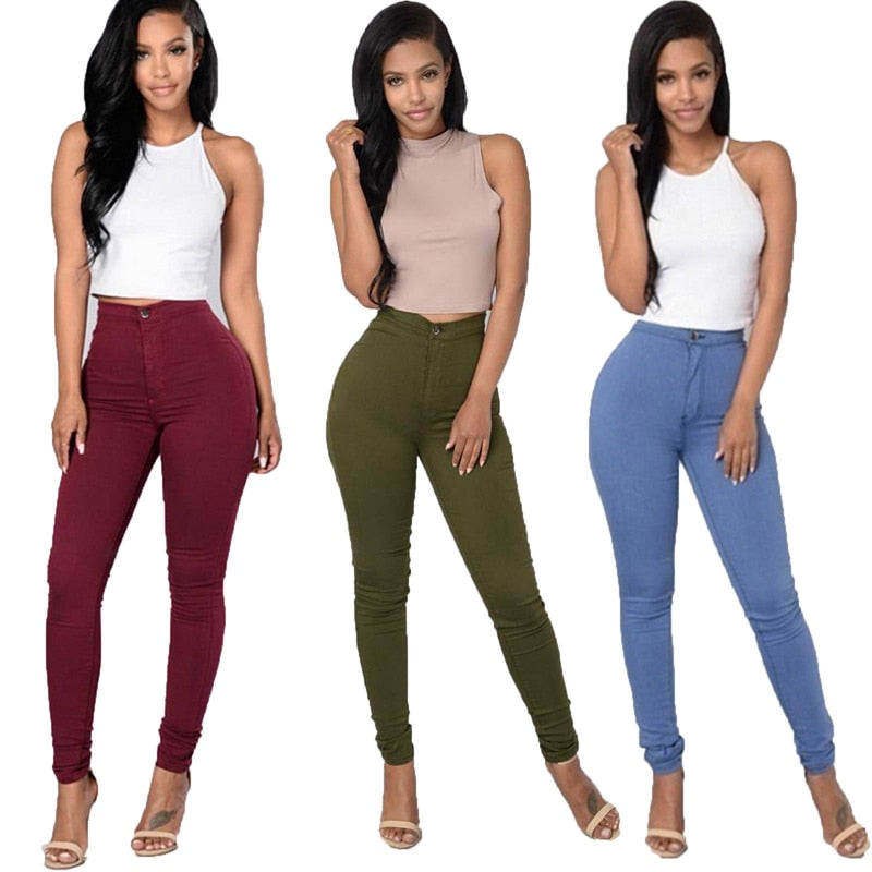 Women's High Waist Skinny Jeans