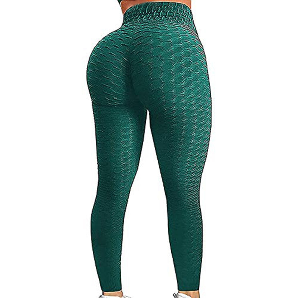 KIWI RATA Women Ruched Textured High Waist Yoga Pants Leggings