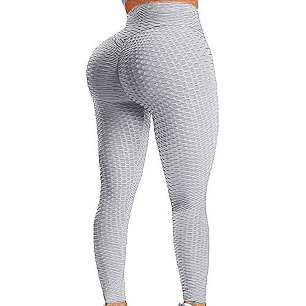 KIWI RATA Women Ruched Textured High Waist Yoga Pants Leggings