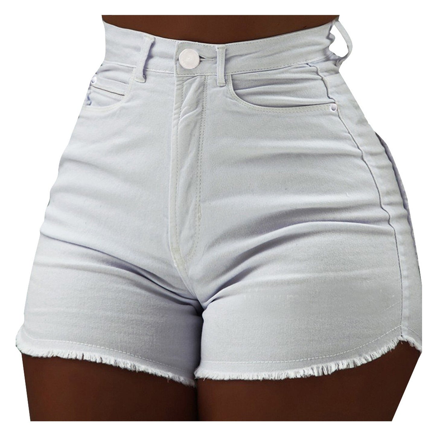 Women's Fashion Solid Color High Waist Denim Jeans Shorts