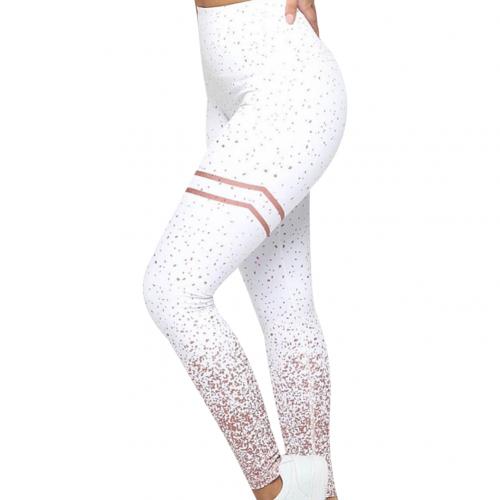 Gold Stamp Print High Waist Yoga Pants Leggings