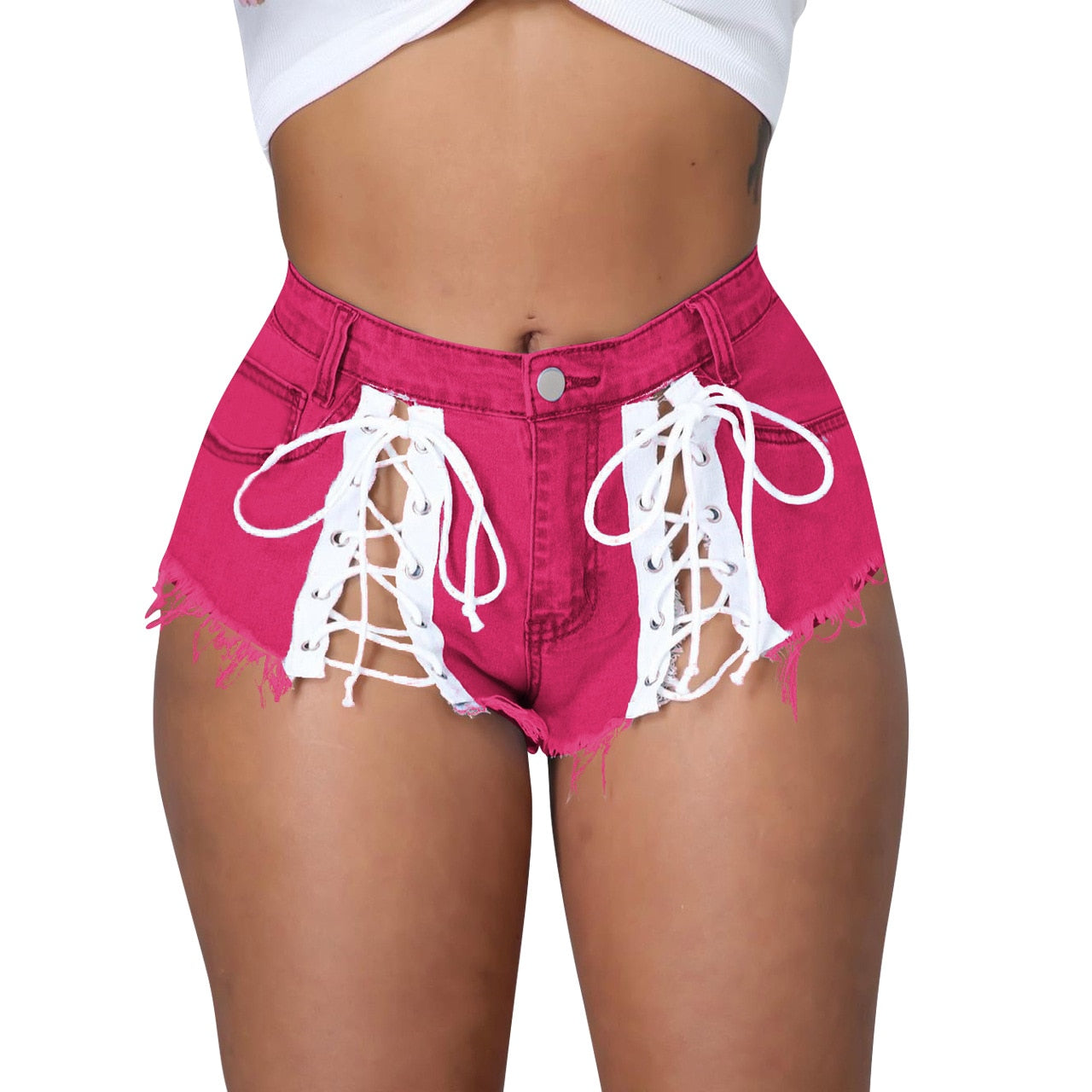 Bandage Denim Jeans Shorts Club Wear