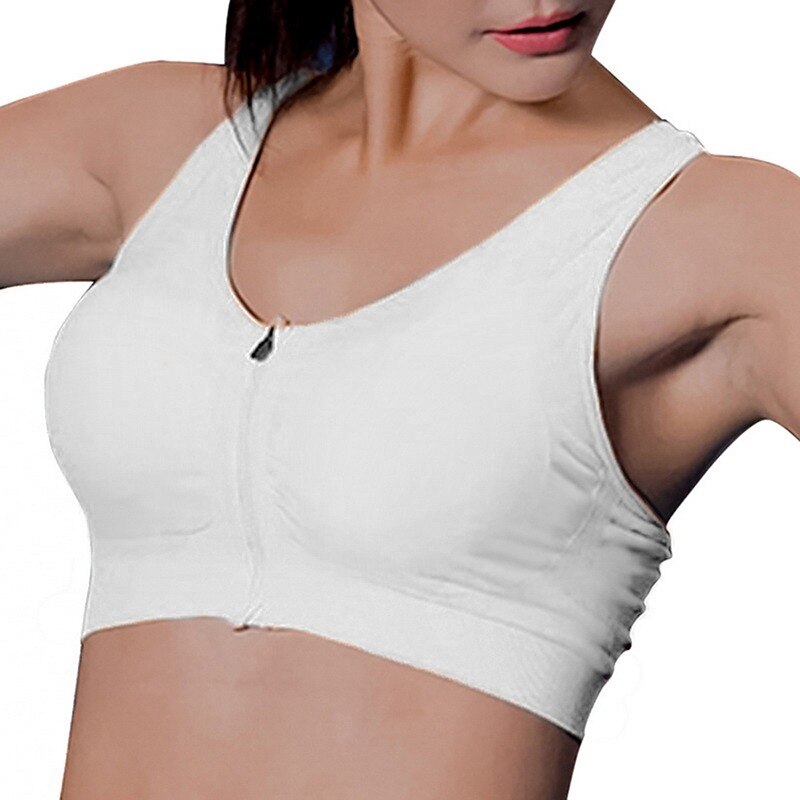 Women's Fitness Sports Running Bra with Zipper