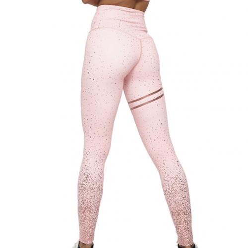 Gold Stamp Print High Waist Yoga Pants Leggings