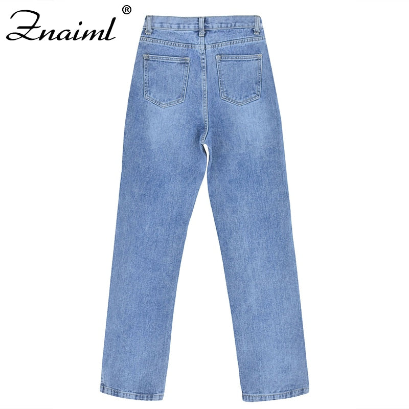 Women's Ripped Vintage High Waist Jeans