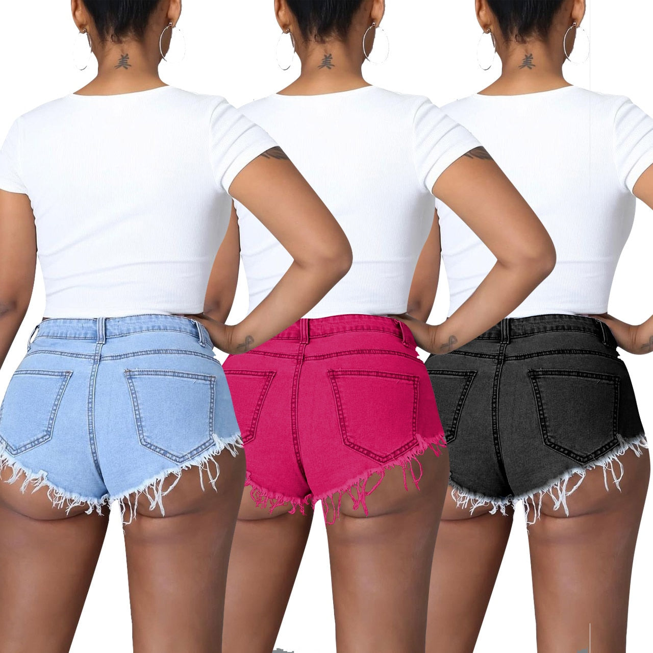 Bandage Denim Jeans Shorts Club Wear