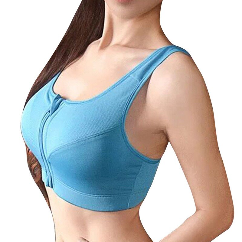 Women's Fitness Sports Running Bra with Zipper