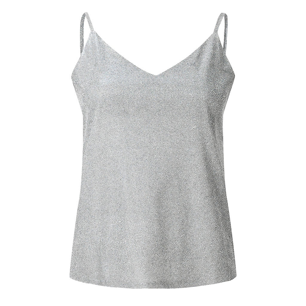 Silver Summer V-neck Tank Top W