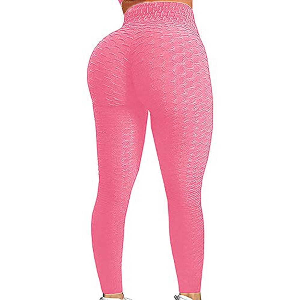 KIWI RATA Women Ruched Textured High Waist Yoga Pants Leggings