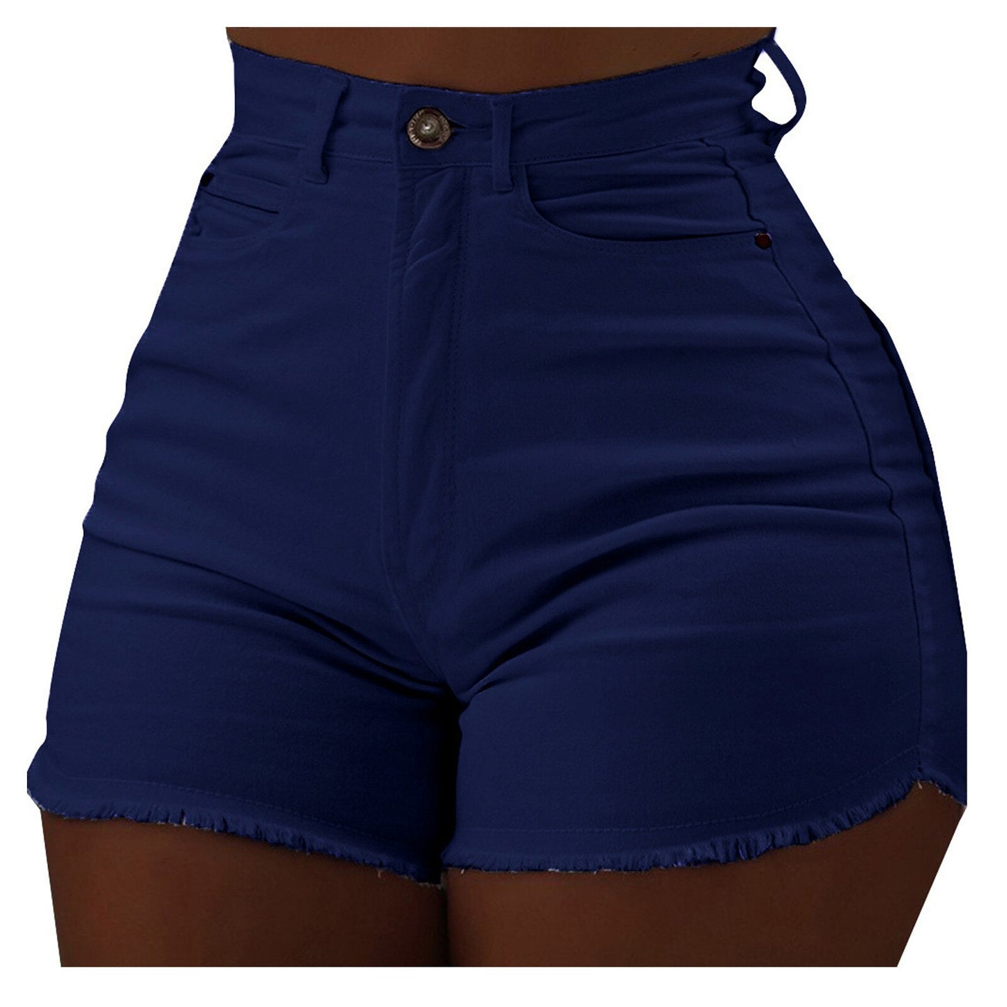 Women's Fashion Solid Color High Waist Denim Jeans Shorts