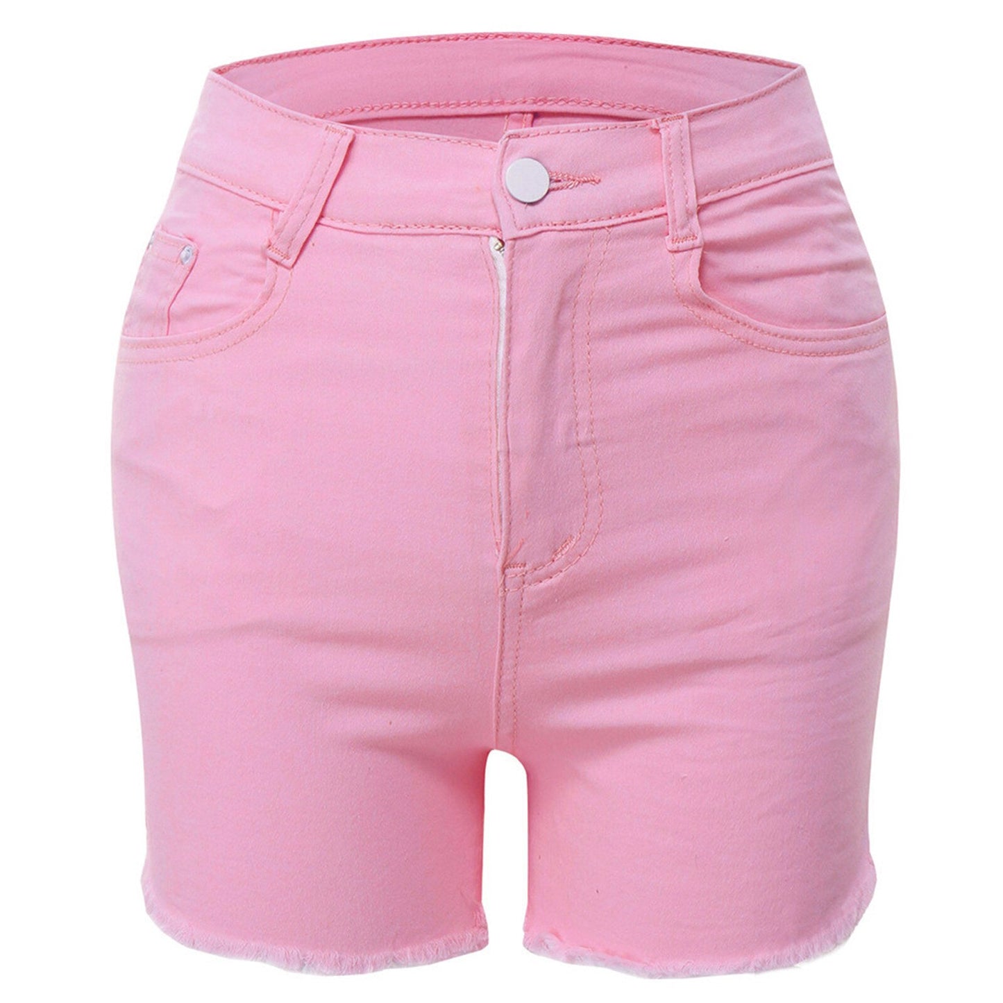 Women's Fashion Solid Color High Waist Denim Jeans Shorts