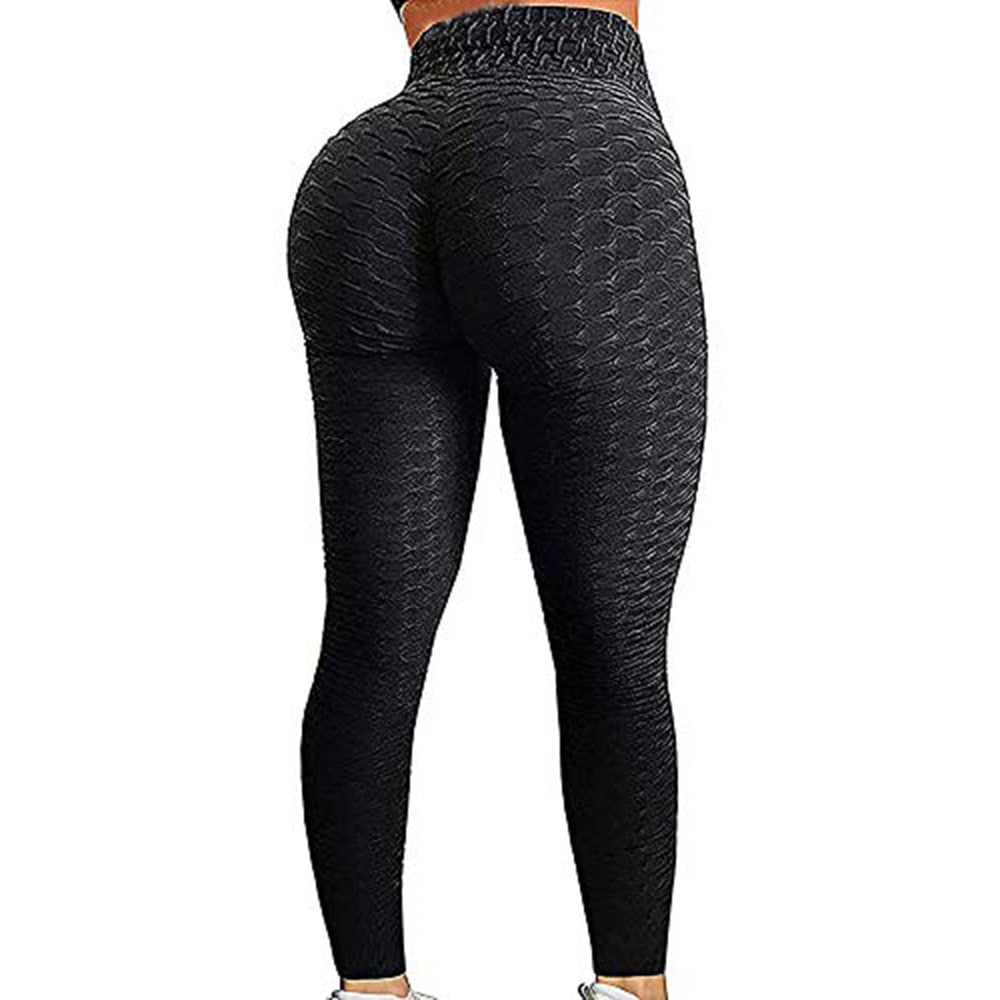 KIWI RATA Women Ruched Textured High Waist Yoga Pants Leggings