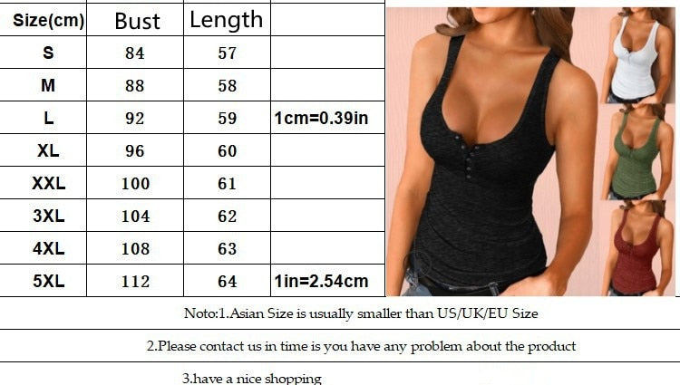 Women's Sexy Sleeveless V Neck Cotton Tank Top