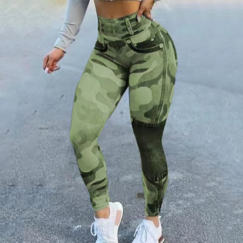 Camouflage Seamless High Waist  Women's Leggings