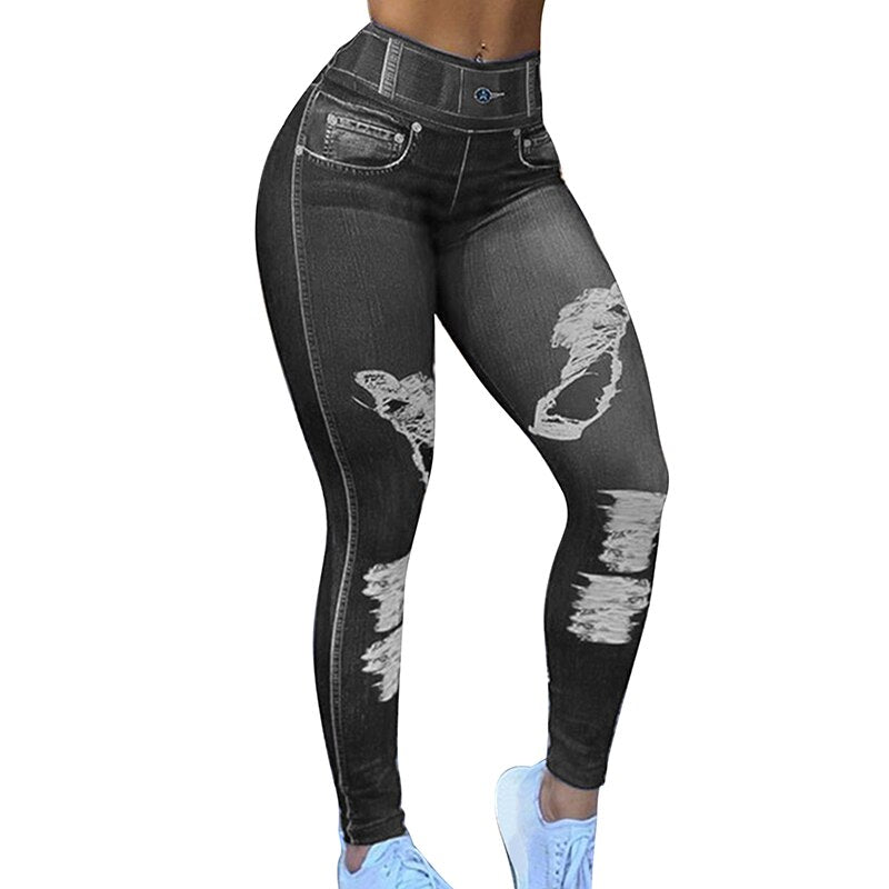 High Waist Cutout Ripped Yoga Pants