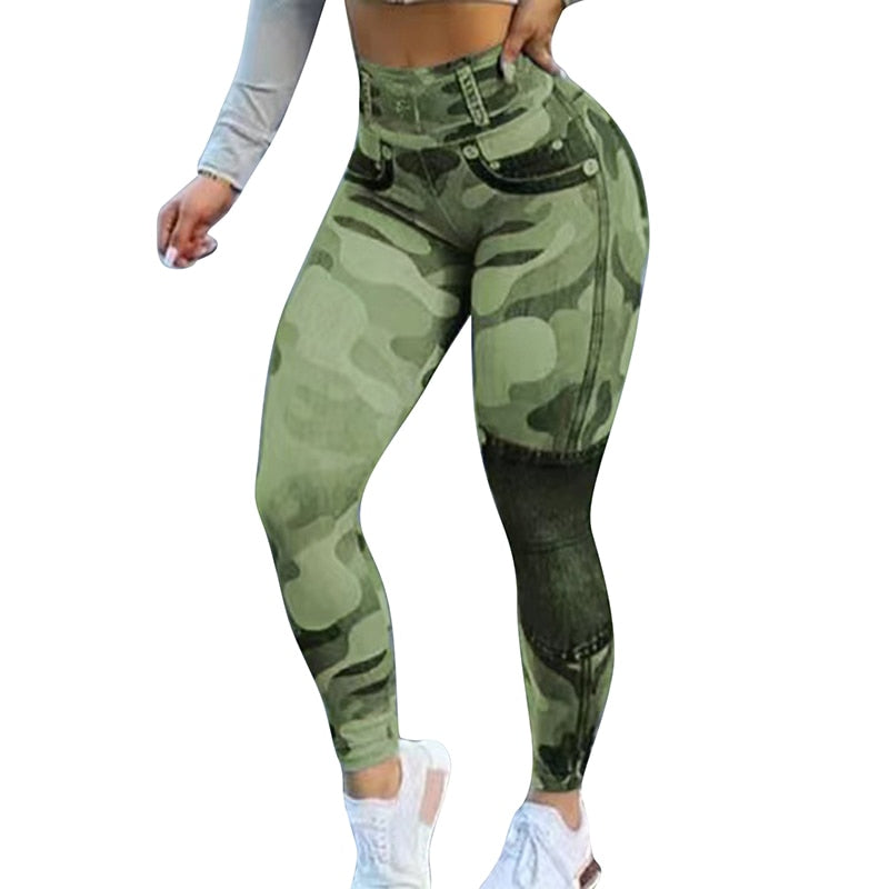 Camouflage Seamless High Waist  Women's Leggings