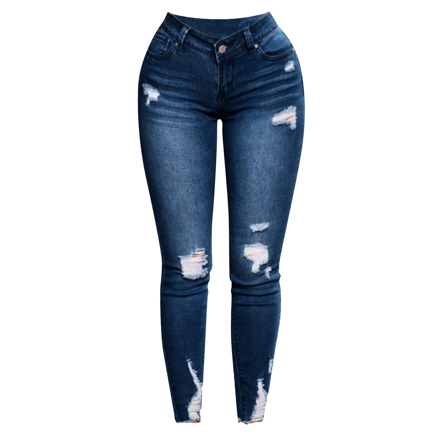 Women's Butt Lifting Skinny High Waist Ripped Denim Jeans