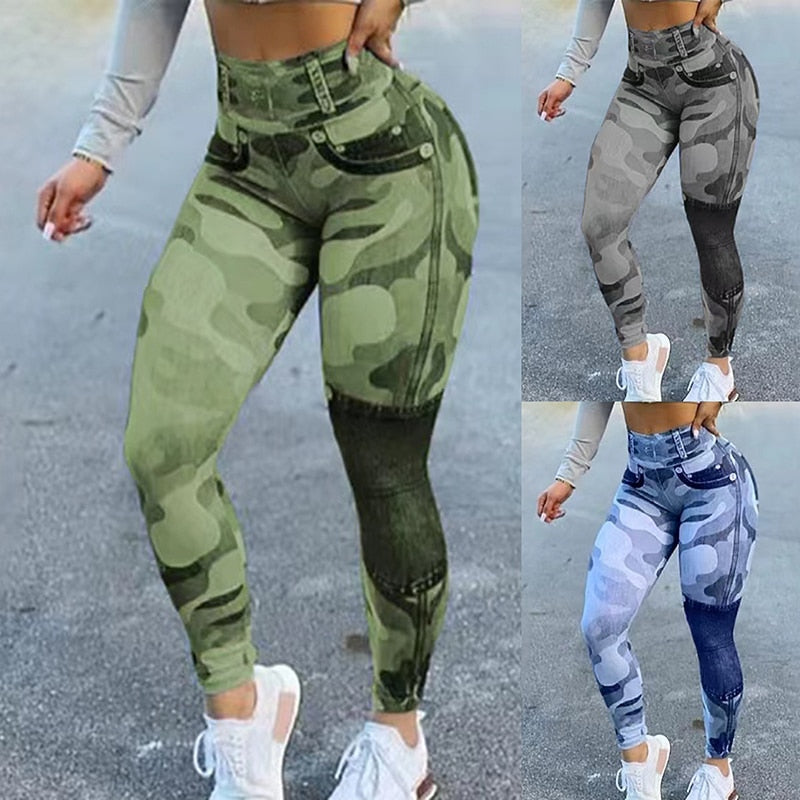 Camouflage Seamless High Waist  Women's Leggings