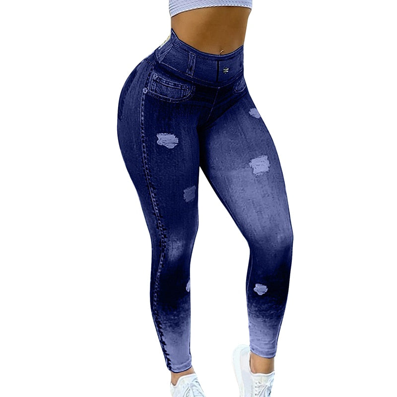 High Waist Cutout Ripped Yoga Pants