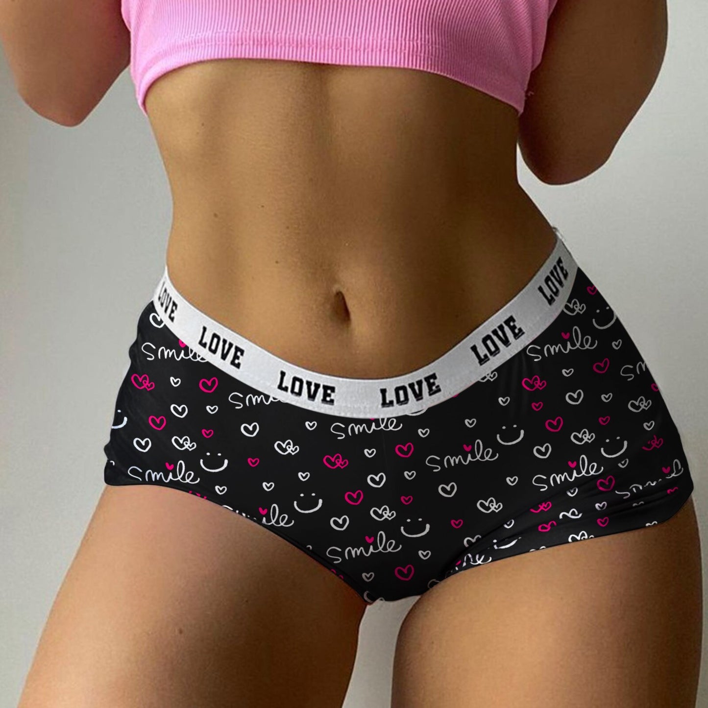 Women's Gym Sport Printed Shorts High Waist Elastic Fitness Shorts Running Tight