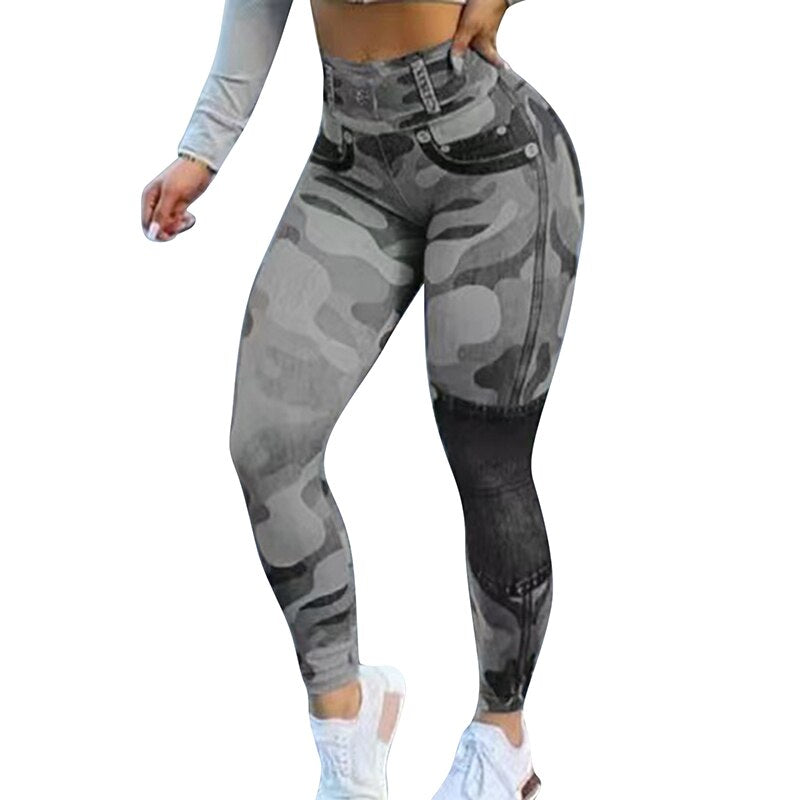 Camouflage Seamless High Waist  Women's Leggings