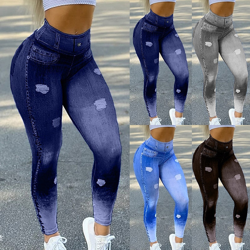 High Waist Cutout Ripped Yoga Pants