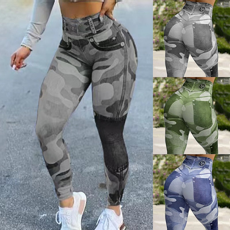 Camouflage Seamless High Waist  Women's Leggings