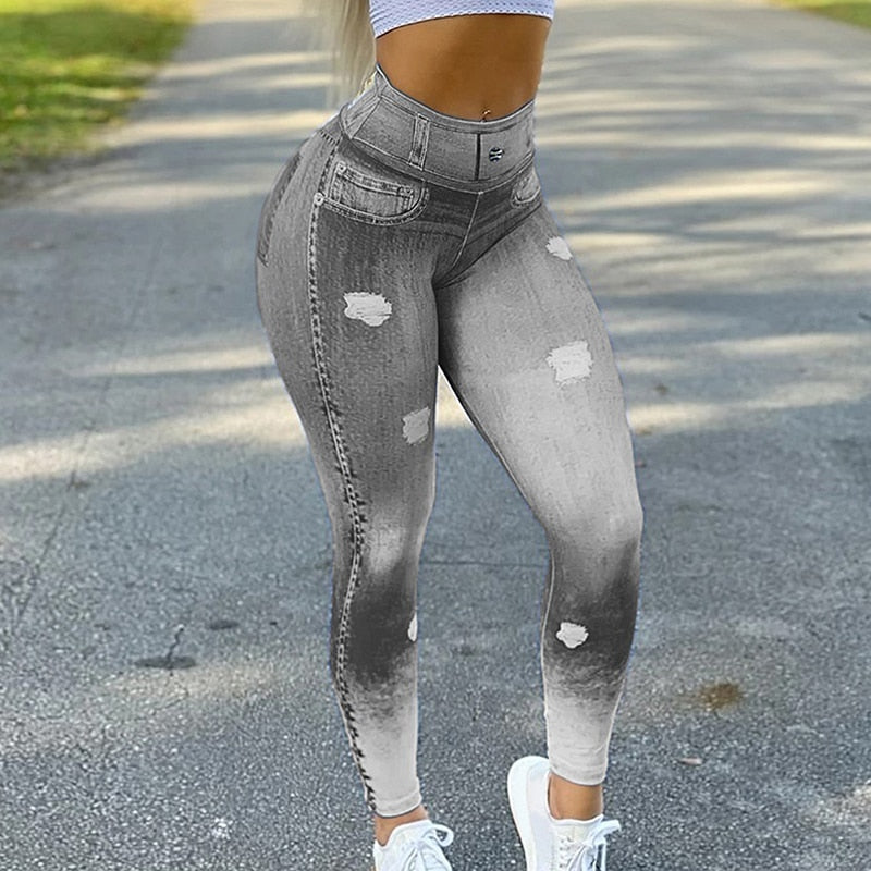 High Waist Cutout Ripped Yoga Pants