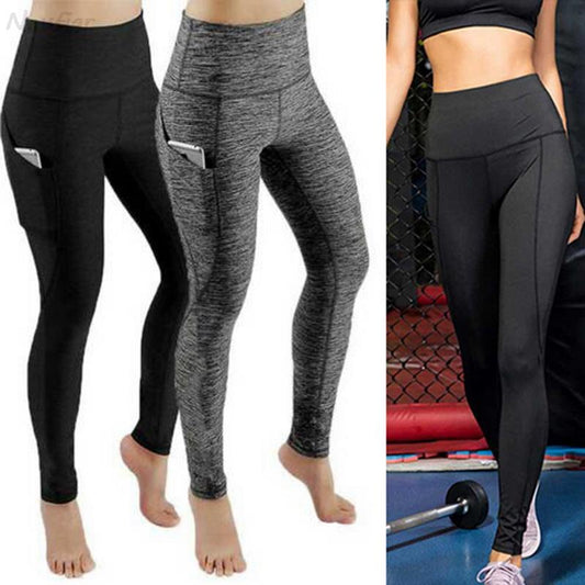 Women's Sports Leggings With Pocket High Waist Push Up Woman Pants