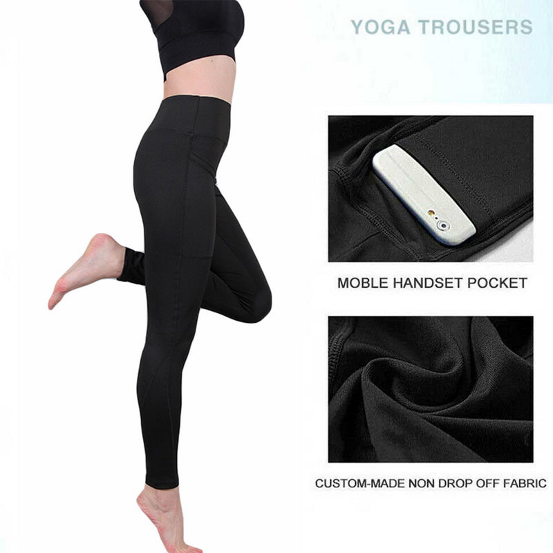 Women's Sports Leggings With Pocket High Waist Push Up Woman Pants