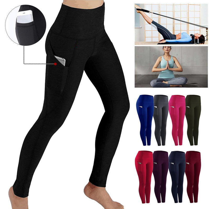 Women's Sports Leggings With Pocket High Waist Push Up Woman Pants