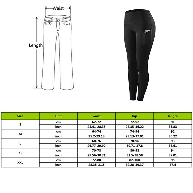 Women's Sports Leggings With Pocket High Waist Push Up Woman Pants